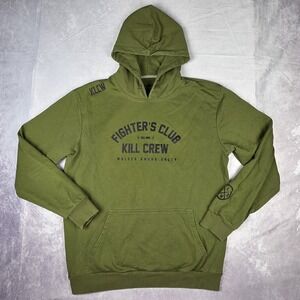 Kill Crew Hoodie Mens Large Green Cotton Blend Fighters Club Pullover Sweatshirt